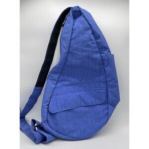 Ameribag 17” Nylon Healthy Back Bag Blue Soft Shoulder Sling Crossbody